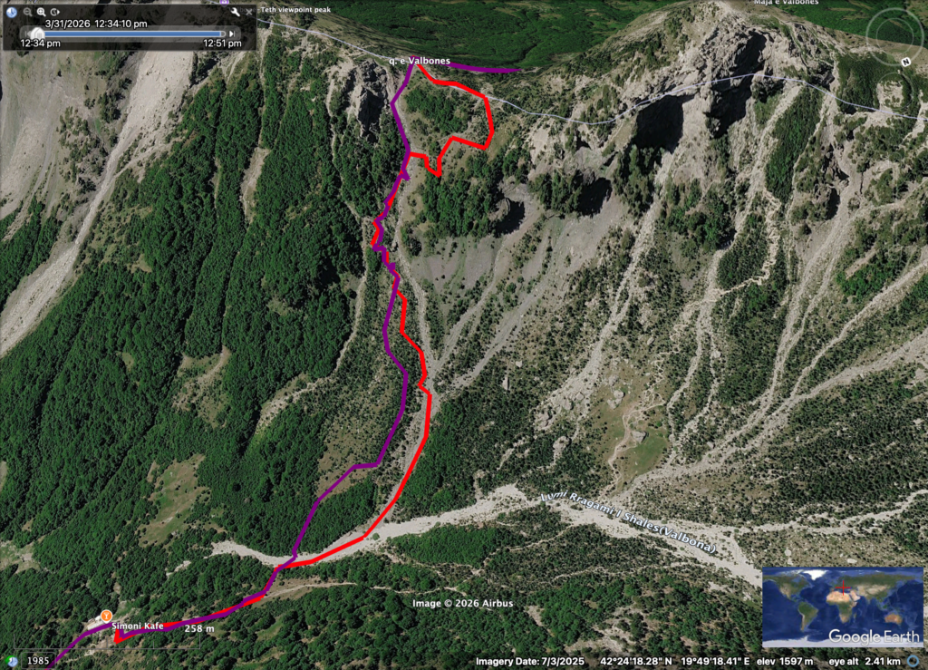 Theth Valbona Winter trail, melting snow