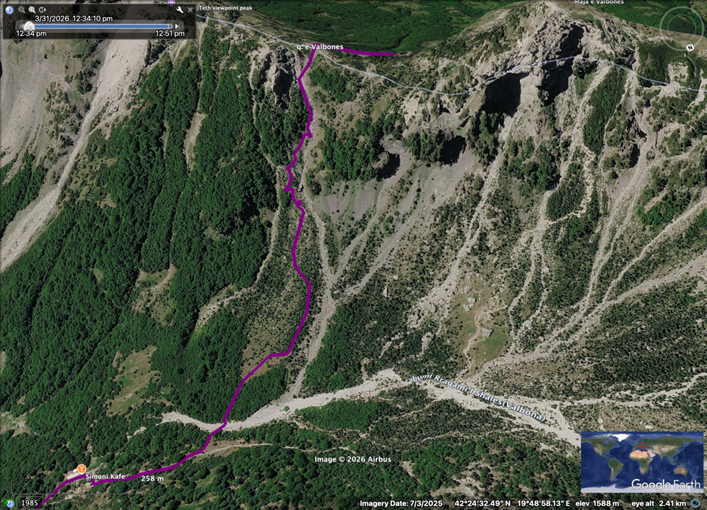 Theth Valbona Winter trail, a lot of snow