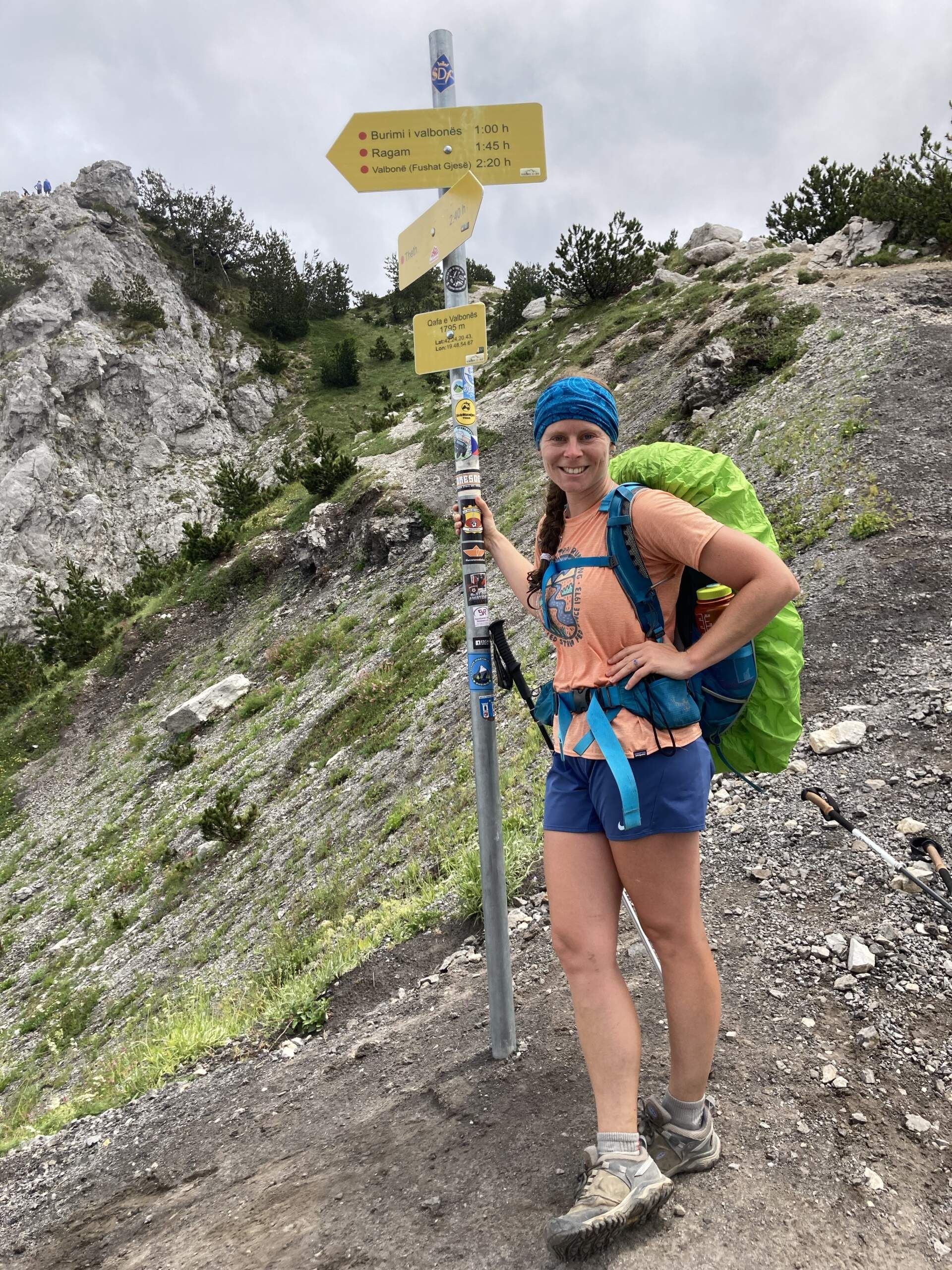 Hiker on the Peaks of the Balkans trail