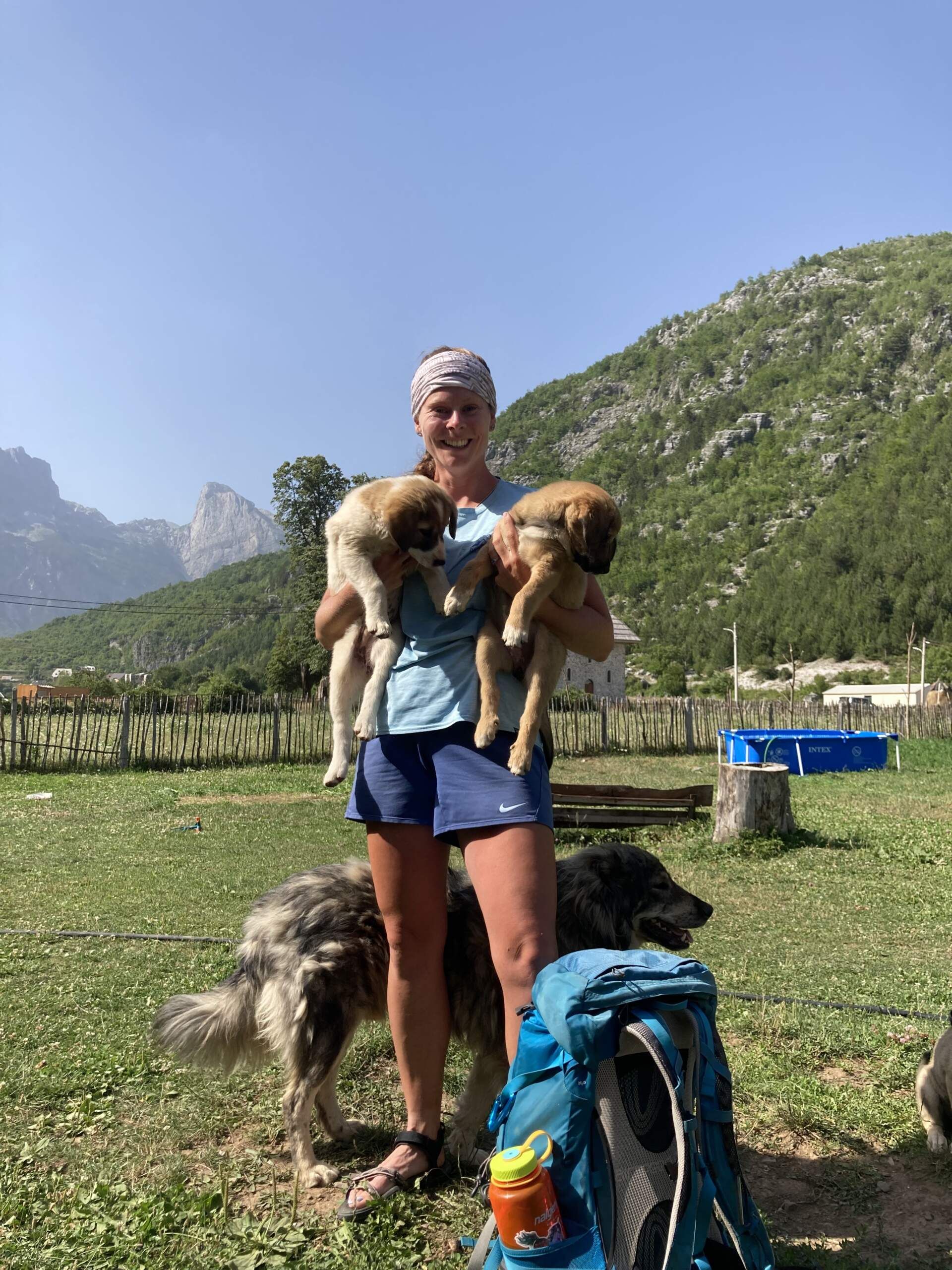 Hiking with dogs in the Albanian Alps